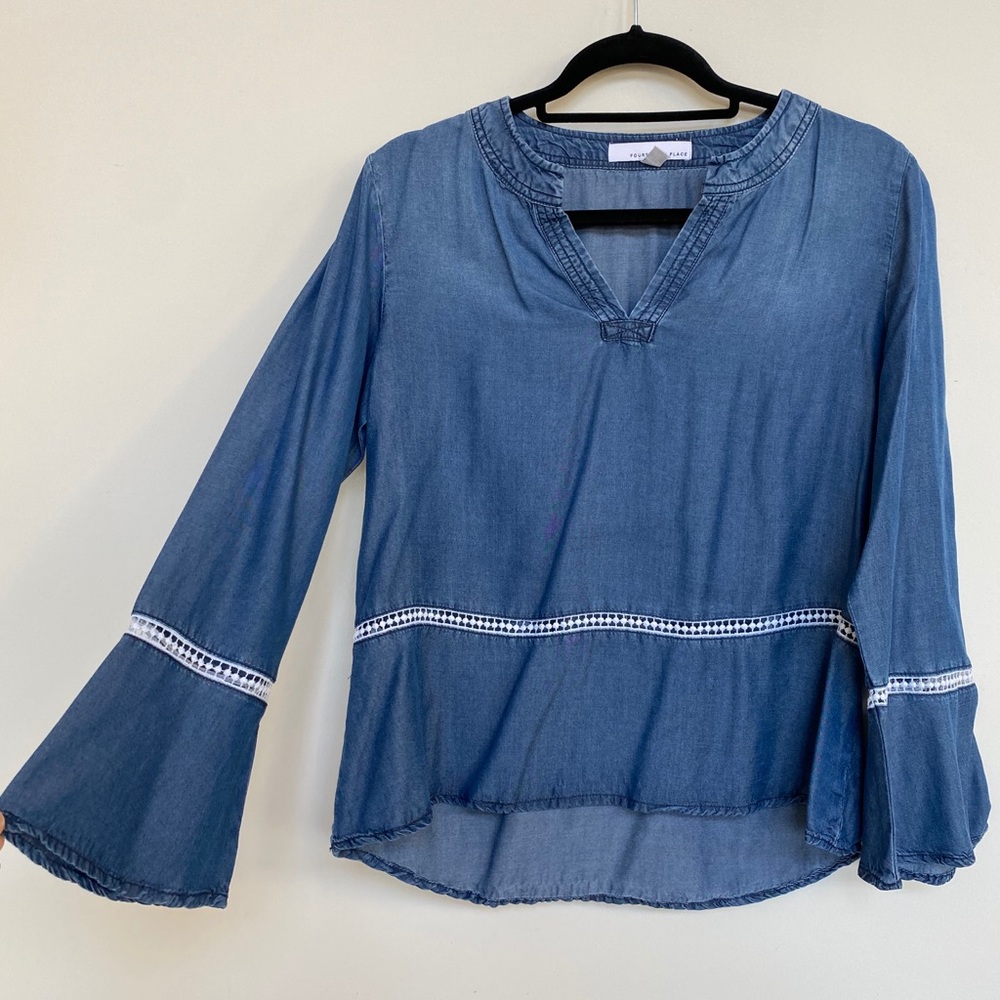 Chambray bell sleeve